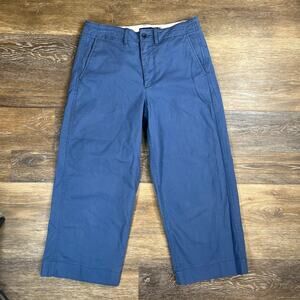 Polo Ralph Lauren Womens Pants Chino Cropped Wide Leg Flat Front Blue Size 6